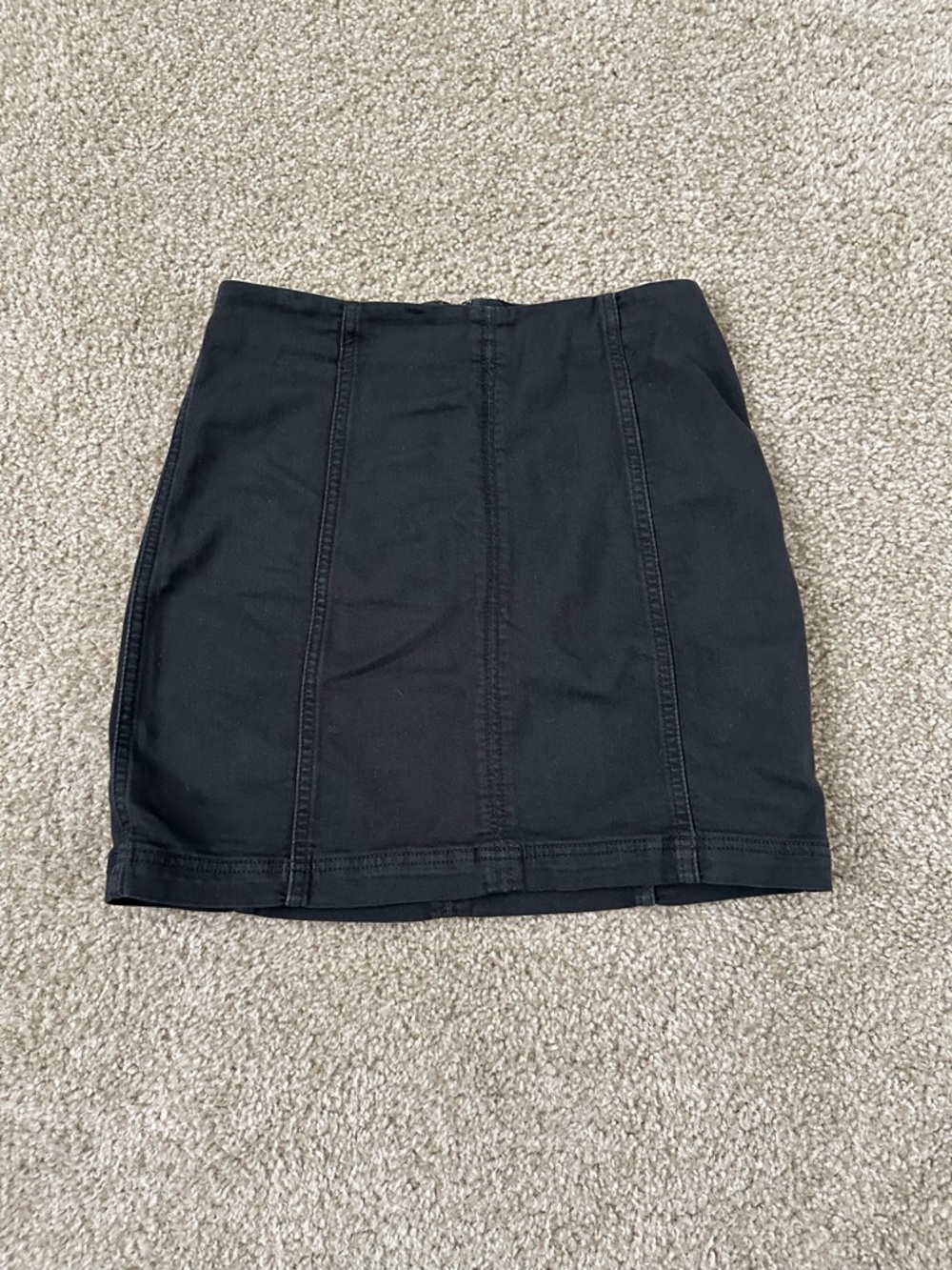 Free People Black Panel Seam Mini Skirt